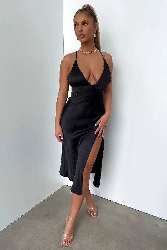 Zora Midi Dress - Black Limited Stock