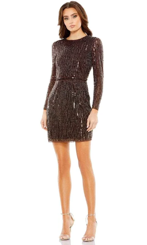 Mac Duggal 93625 - Long Sleeve Sequined Cocktail Dress The Latest Trends