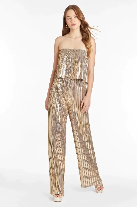 Collina Metallic Strapless Jumpsuit Today Only