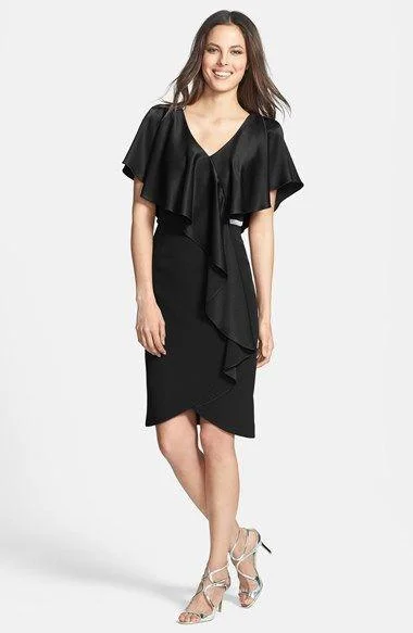 Alexander by Daymor - 609 Drape Short Sleeve V Neckline Cocktail Dress The Latest Fashion Trends