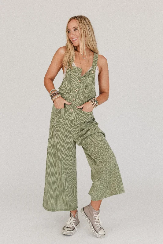 The Nest High Hopes Button Up Overalls - Light Olive Huge Savings On Parisian Styles