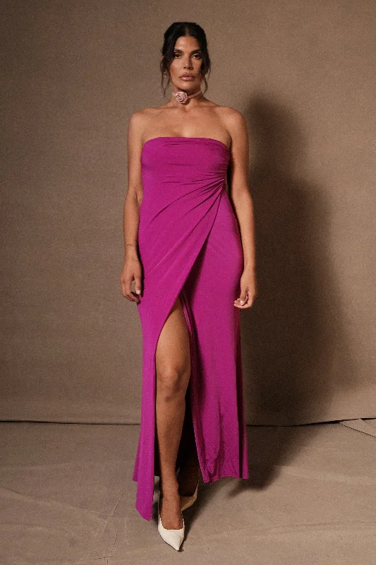 Cosima Slinky Strapless Maxi Dress - Violet Hot Sale