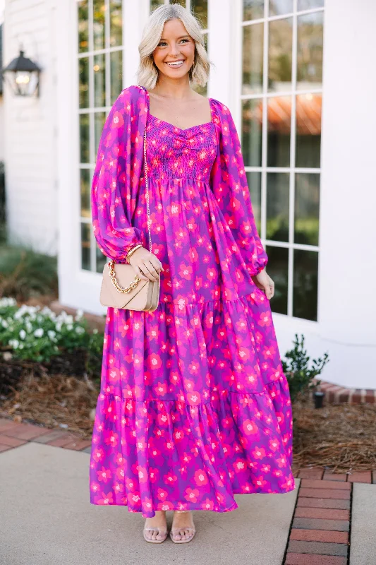 Living In Love Purple Floral Maxi Dress Chic Styles