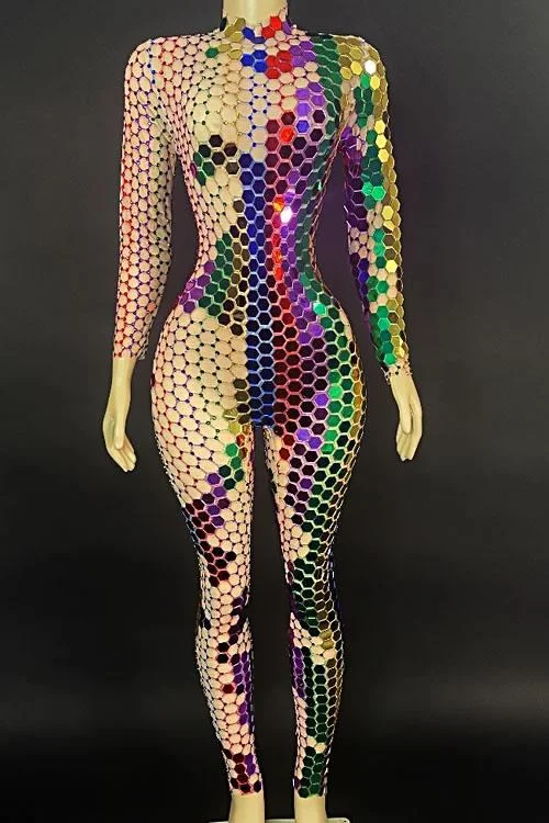 Aliya Mirror Diamanté Bodysuit Cool Prices