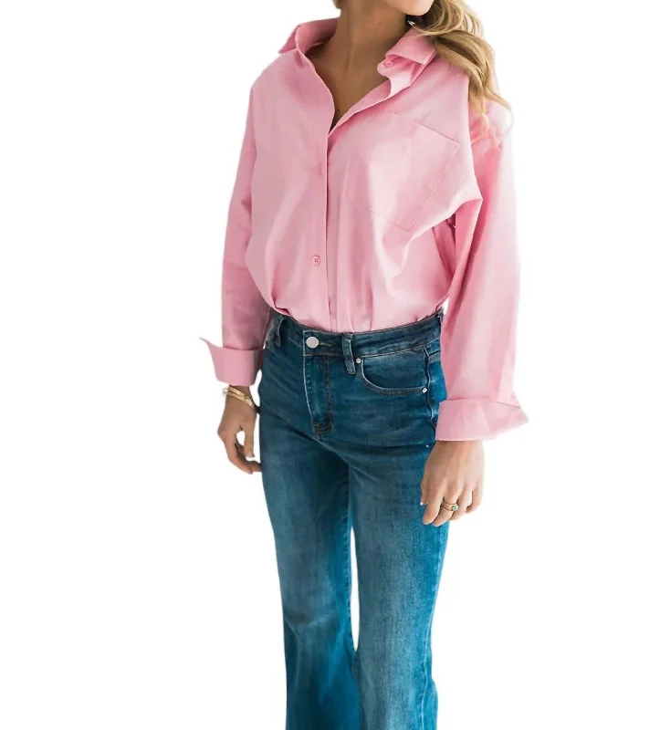 Billie Tunic Shirt In Pink Trendy Fashion For Women