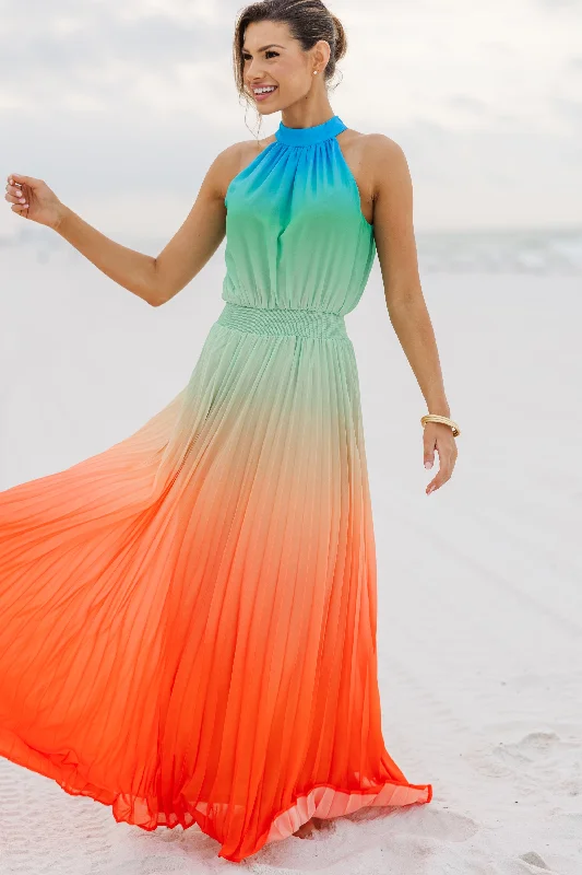 Front And Center Orange Ombre Maxi Dress Runway Inspired Wear