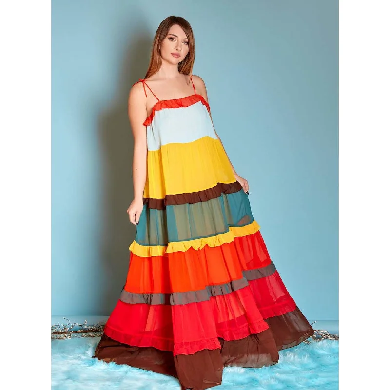 Rani Rainbow Maxi Dress Minimalist Office - Ready Style