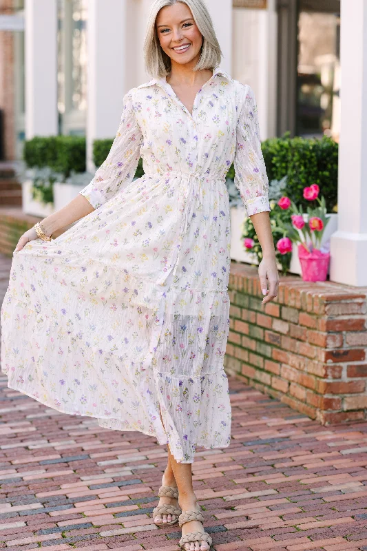 Show You Off White Ditsy Floral Maxi Dress Chic Trends Unveiled