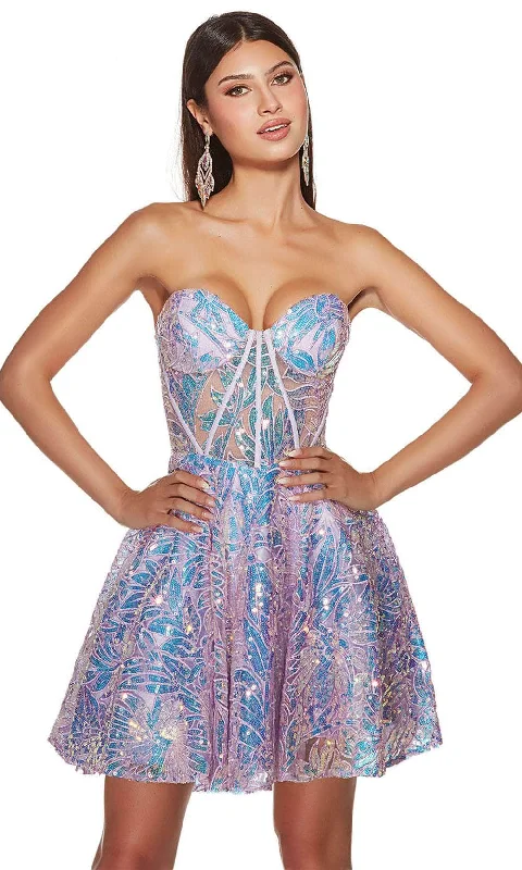 Alyce Paris 3779 - Open Back Sequin Corset Bodice Cocktail Dress Low Price Special