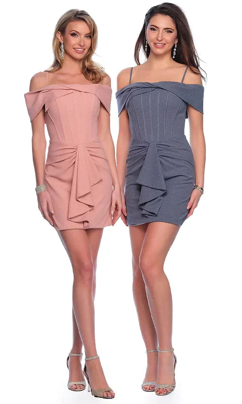 Dave & Johnny 11807 - Off Shoulder Peplum Cocktail Dress Casual Chic