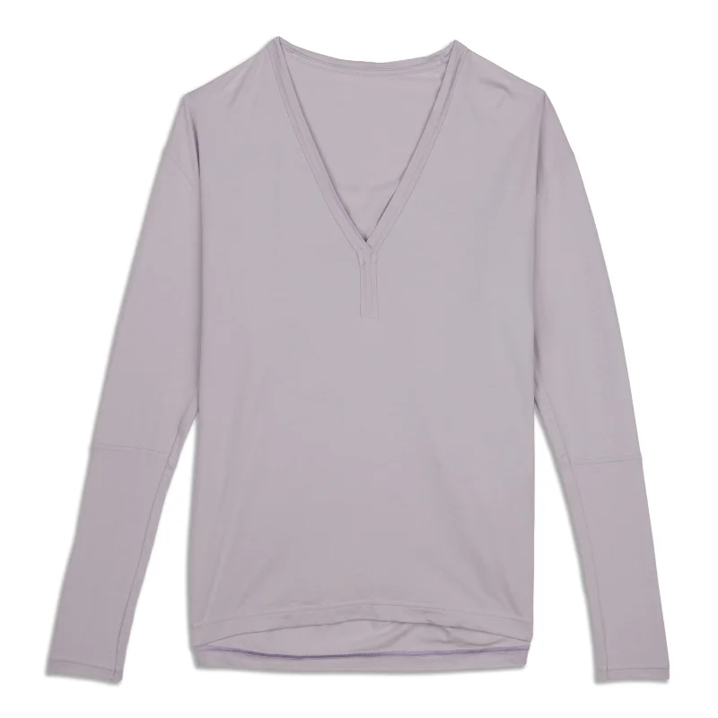 Back In Action V-Neck Long-Sleeve Shirt Sale Versatile Wardrobe Essentials