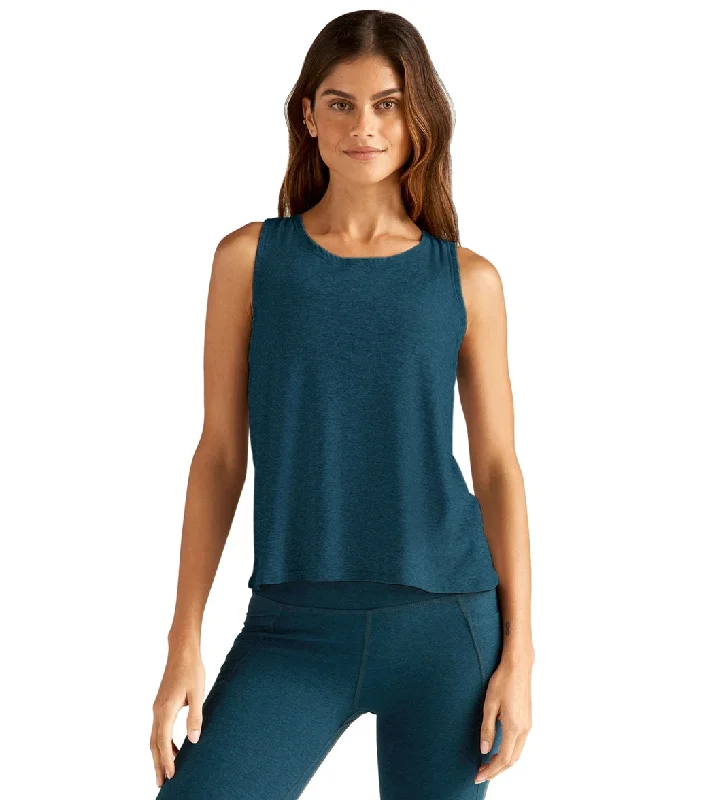 Beyond Yoga Featherweight Aquarius Tank Blue Gem Heather Trend Forward Women's Wear