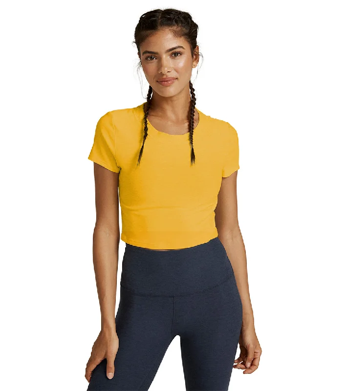 Beyond Yoga Featherweight Perspective Cropped Tee Sunflower Heather Great Deals On Ethnic Cultural Wear