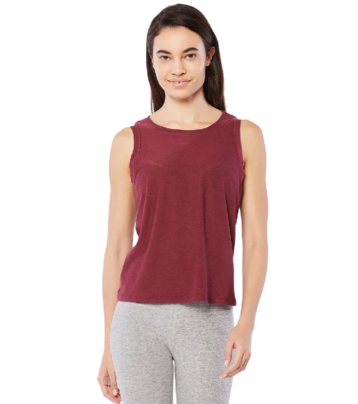 Beyond Yoga Featherweight Spacedye Balanced Muscle Yoga Tank Deep Merlot Limited Stock, Big Sale