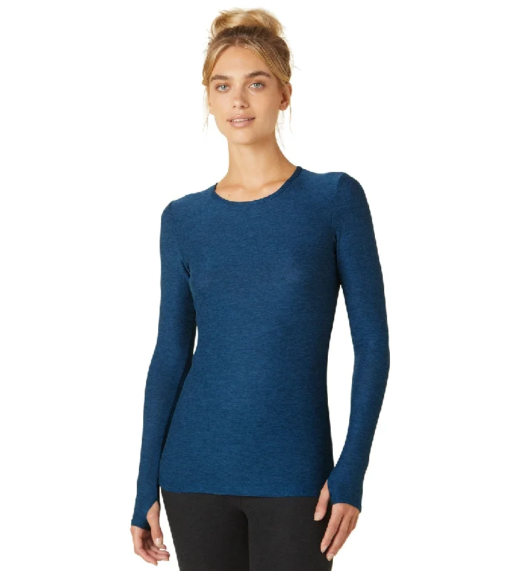 Beyond Yoga Featherweight Spacedye Classic Crew Pullover Celestial Blue Heather Style Your Wardrobe