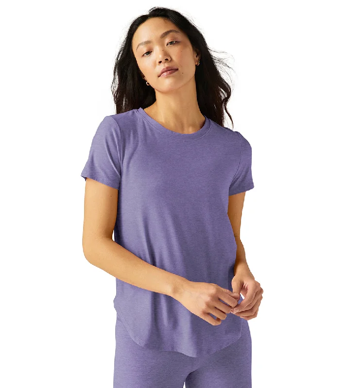 Beyond Yoga Featherweight Spacedye On the Down Low Yoga Tee Indigo Heather Celebrate With Big Savings