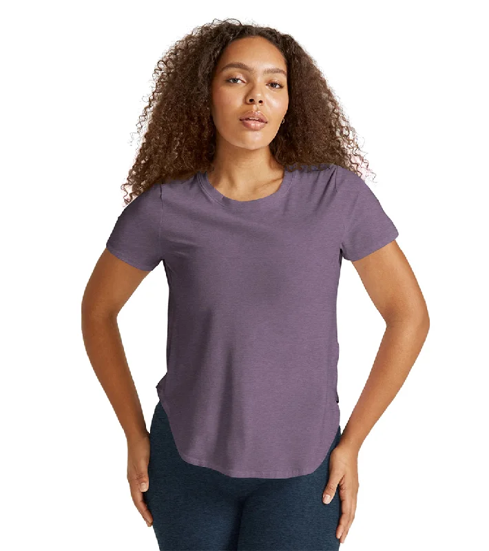 Beyond Yoga Featherweight Spacedye On the Down Low Yoga Tee Purple Haze Heather Lighten Up With Nordic Styles