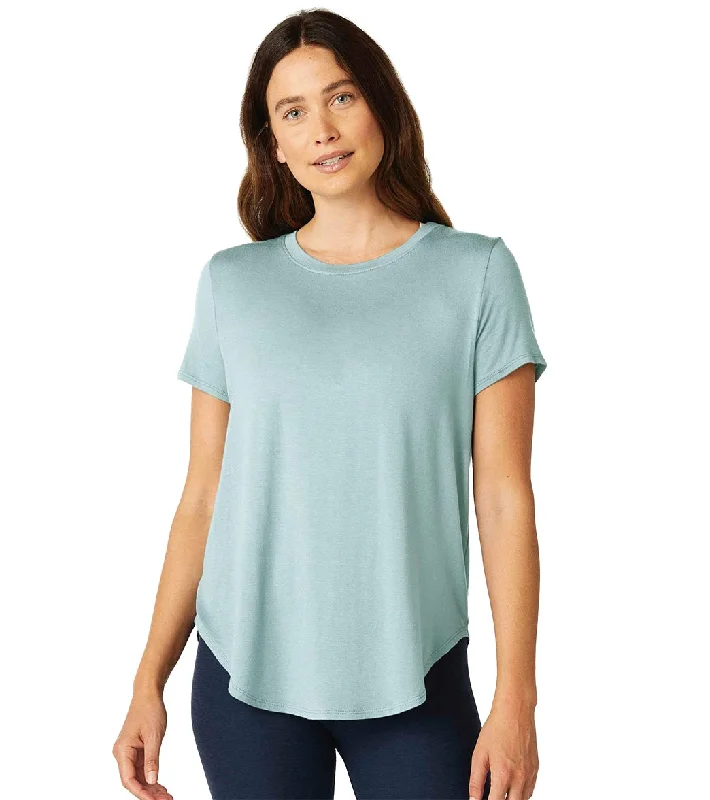 Beyond Yoga Featherweight Spacedye On the Down Low Yoga Tee Sagebrush Agave Green Final Sale