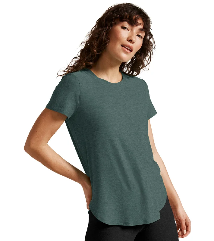 Beyond Yoga Featherweight Spacedye On the Down Low Yoga Tee Storm Heather Huge Savings On Parisian Styles