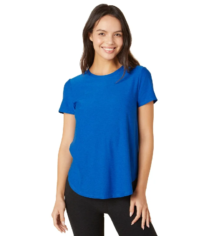 Beyond Yoga Featherweight Spacedye On the Down Low Yoga Tee Wayfinder Blue-Wave Fashion Essentials