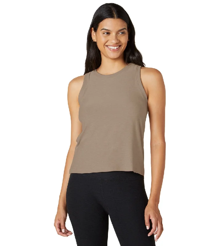 Beyond Yoga Featherweight Spacedye Rebalance Tank Birch Heather Chic Outfits