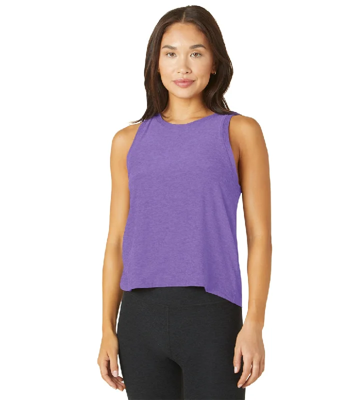 Beyond Yoga Featherweight Spacedye Rebalance Tank Bright Amethyst Heather Exclusive Deals Online