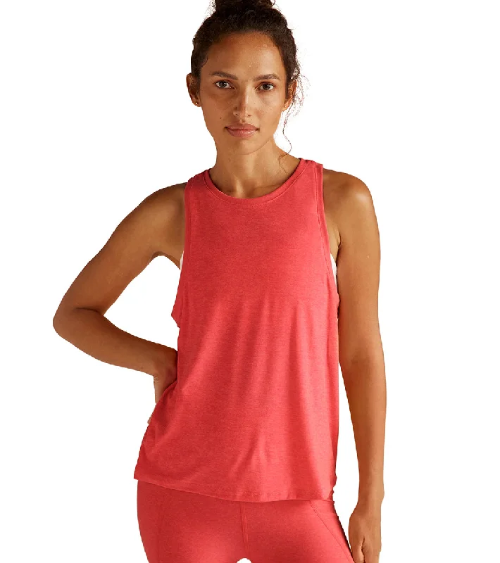 Beyond Yoga Featherweight Spacedye Rebalance Tank Coral Glow Heather Sophisticated Fashion