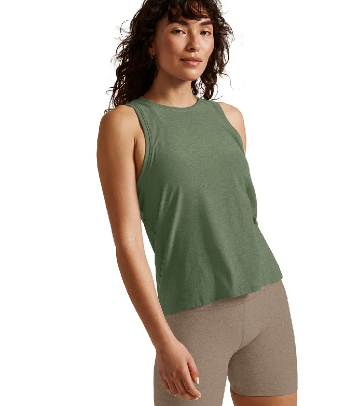 Beyond Yoga Featherweight Spacedye Rebalance Tank Moss Green Heather Premium Style