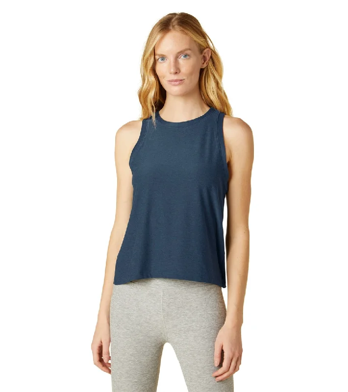 Beyond Yoga Featherweight Spacedye Rebalance Tank Nocturnal Navy Celebrate With Big Savings