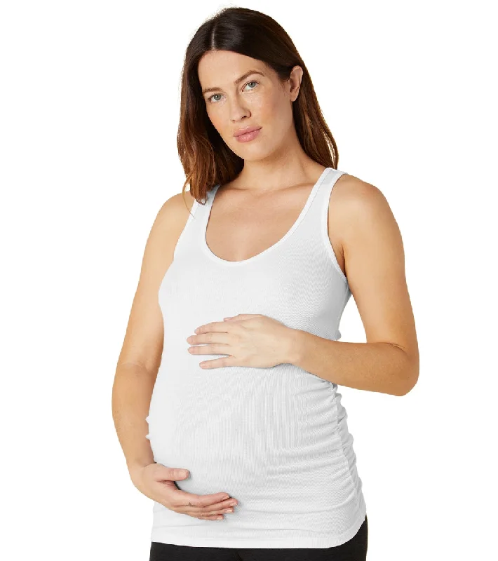 Beyond Yoga In a Cinch Low V Maternity Tank White Season Sale