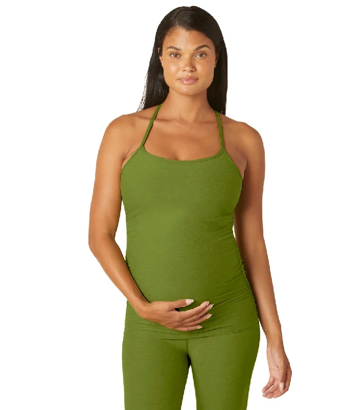 Beyond Yoga Maternity Spacedye Slim Racerback Tank Fern Green Heather Urban Femme Streetwear