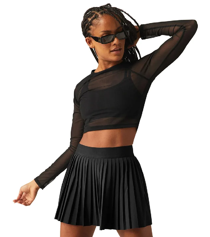 Beyond Yoga Show Off Mesh Long Sleeve Cropped Top Black Budget Friendly