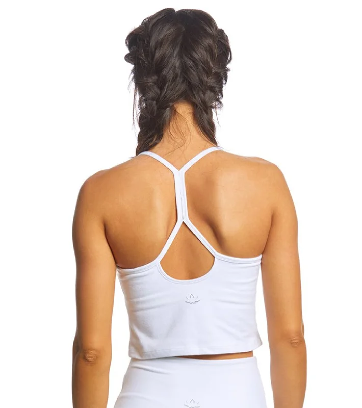 Beyond Yoga Slim Racerback Cropped Tank White Eco Friendly Fashion Sale