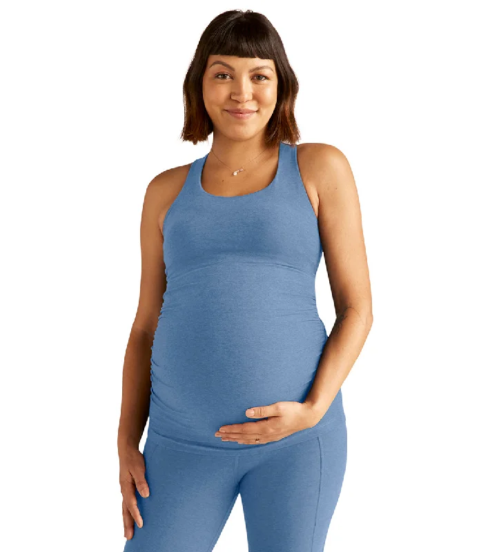 Beyond Yoga Spacedye Bases Covered Maternity Racerback Tank Sky Blue Heather Cottagecore Rustic Charm Style