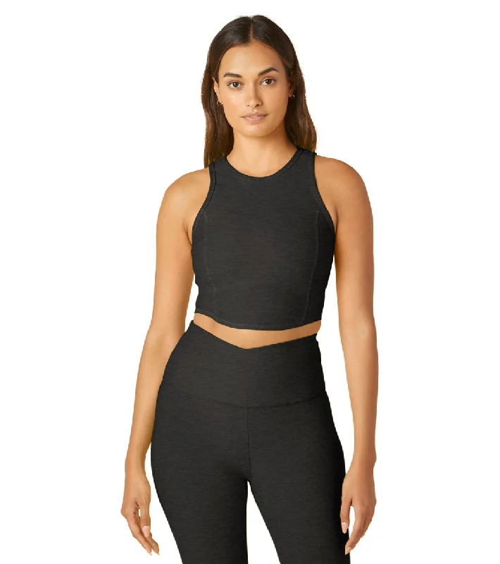 Beyond Yoga Spacedye Motivate Cropped Tank Darkest Night Formal Outfit