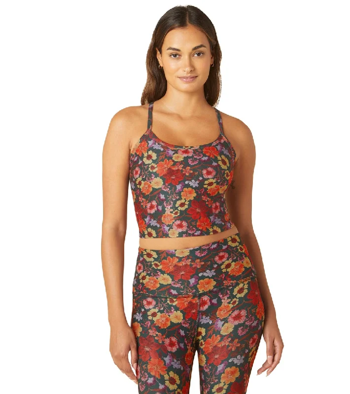 Beyond Yoga Spacedye Printed Slim Racerback Cropped Tank Pressed Flowers Playful Elegance