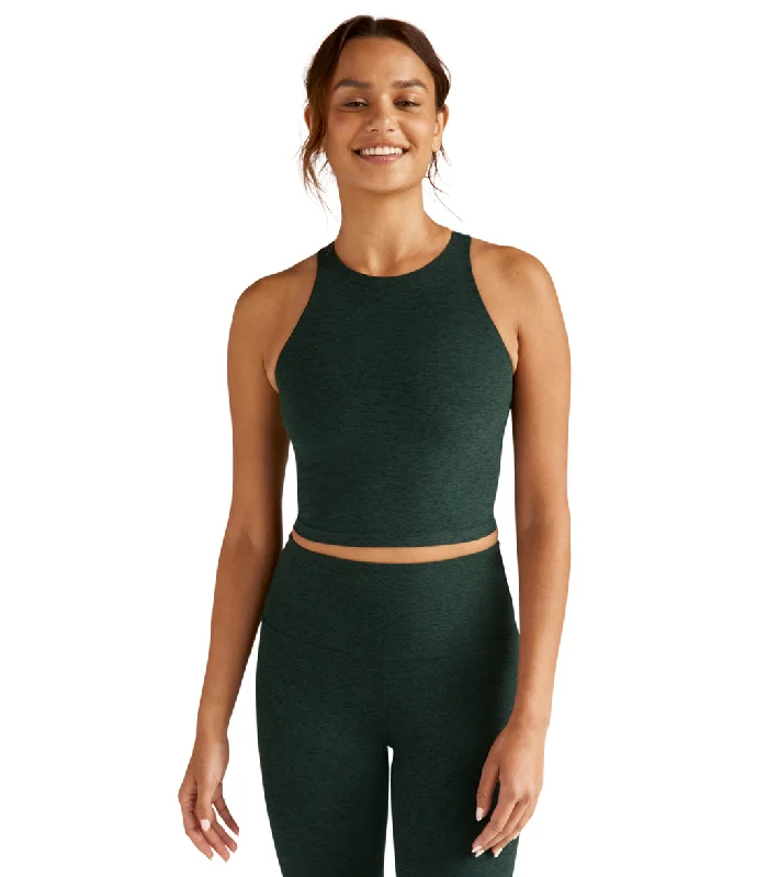 Beyond Yoga Spacedye Refocus Cropped Tank Midnight Green Heather Elevate Your Wardrobe