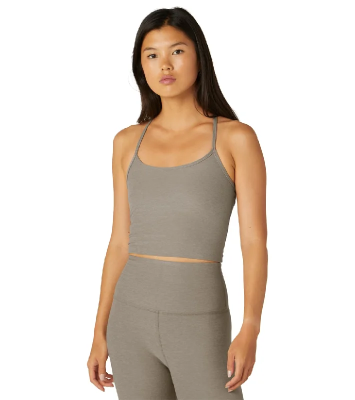 Beyond Yoga Spacedye Slim Racerback Cropped Tank Birch Heather Step Ahead, Lead The Trend