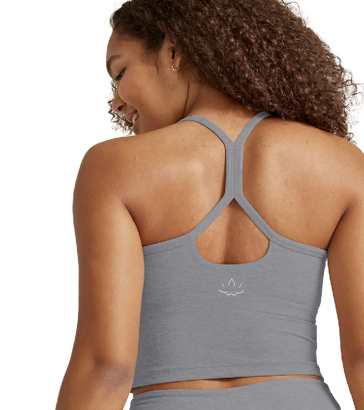 Beyond Yoga Spacedye Slim Racerback Cropped Tank Cloud Gray Heather Redefining Women's Fashion