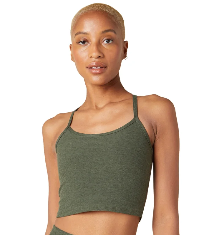 Beyond Yoga Spacedye Slim Racerback Cropped Tank Eden Green Heather Hot Styles