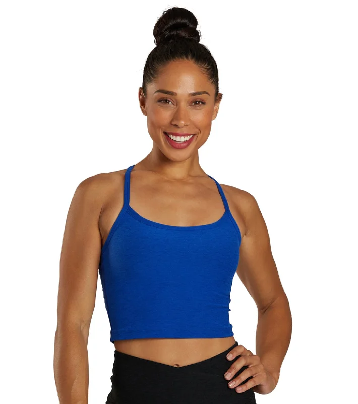 Beyond Yoga Spacedye Slim Racerback Cropped Tank Electric Royal Heather Feminine Elegance