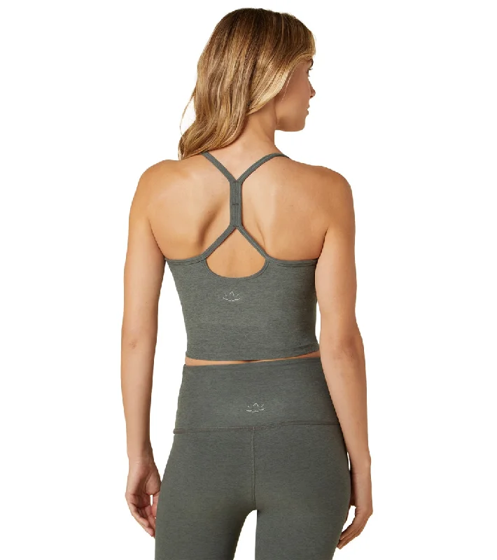 Beyond Yoga Spacedye Slim Racerback Cropped Tank Pewter Heather Fashion Forward, Function First