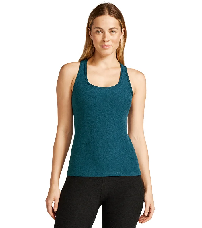 Beyond Yoga Spacedye Step Up Racerback Tank Blue Gem Heather Chic Outfits