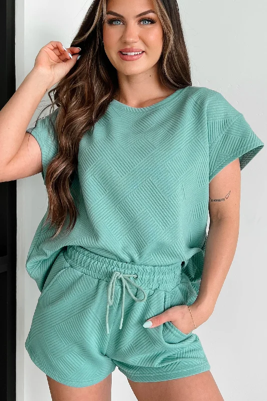 Cool & Collected Oversized Geometric Top (Sage) Fashion Forward Style