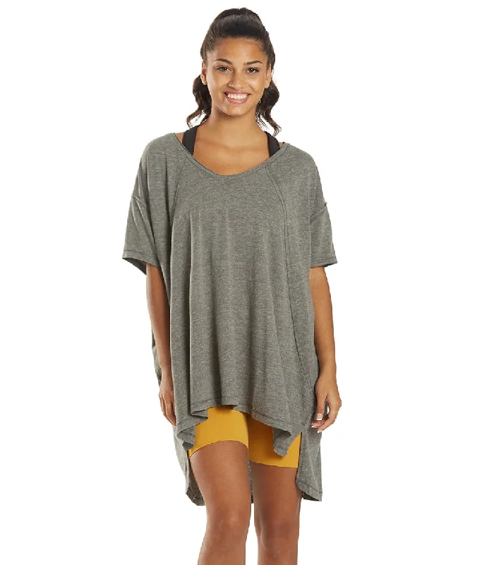 Free People City Vibes Yoga Tee Heather Grey Sleek Design