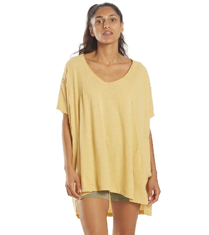 Free People City Vibes Yoga Tee Tumeric Flowing Silhouette