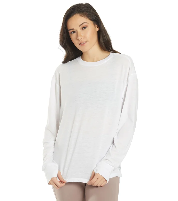 Free People Keep Rolling Long Sleeve Top White Wardrobe Essentials