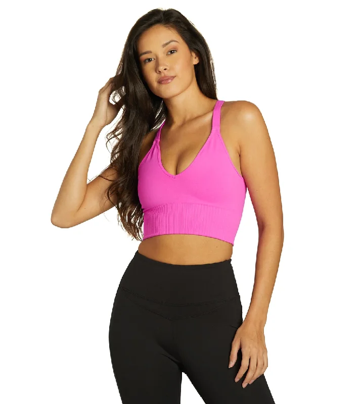 Free People Movement Good Karma Crop Yoga Top Living Magenta Summer Deals