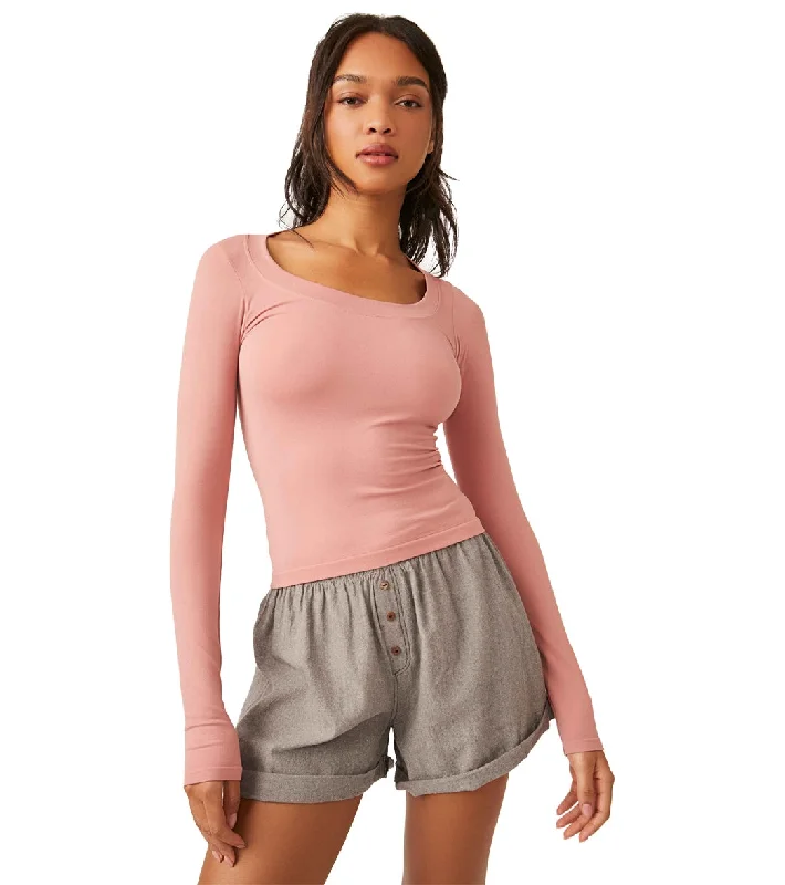 Free People Must Have Scoop Layering Top Rose Luxe Layering