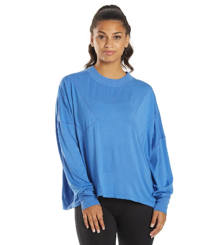 Free People Runner Up Long Sleeve Cosmic Cobalt Versatile Outfits